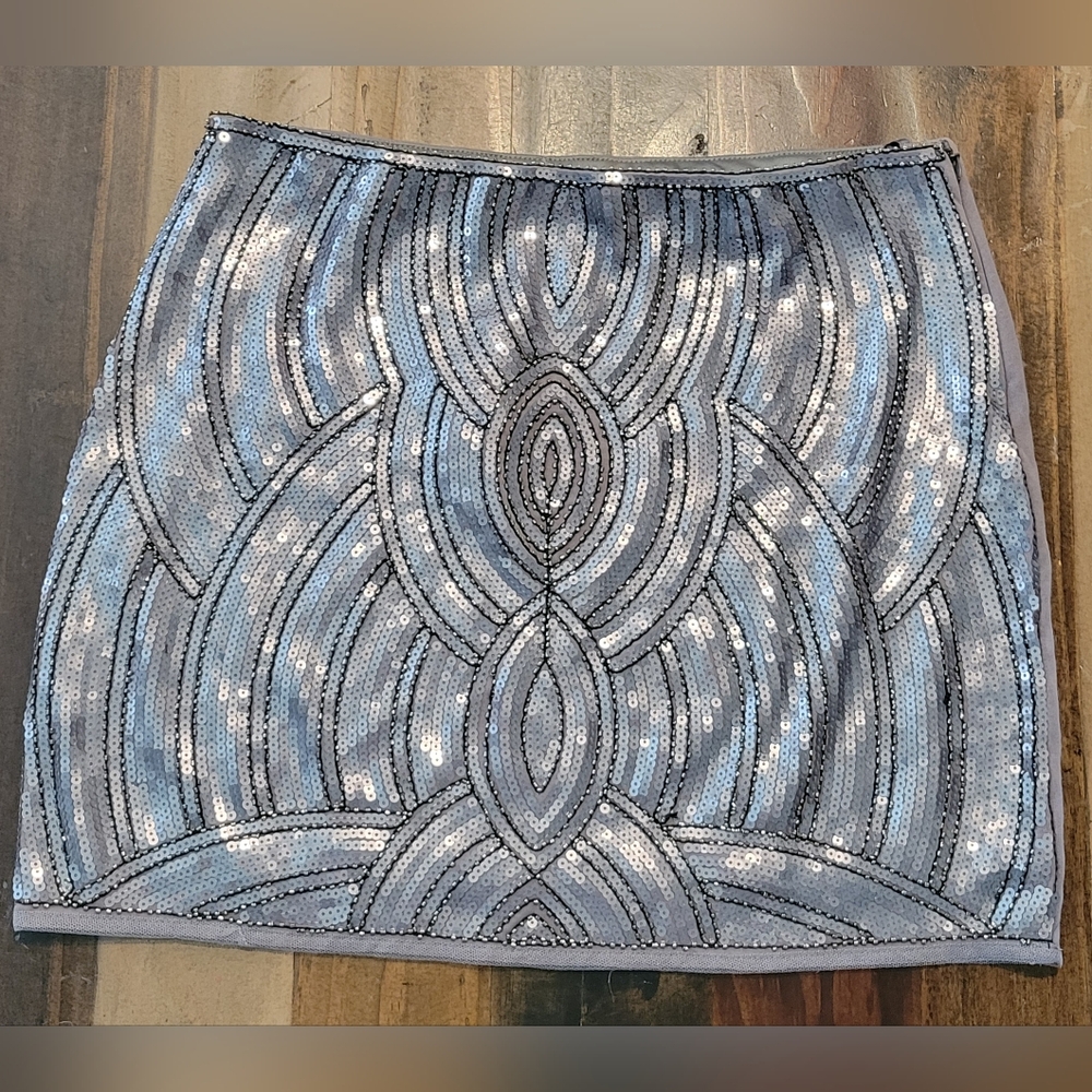 Gianni Bini Shannon Skirt Silver sz L